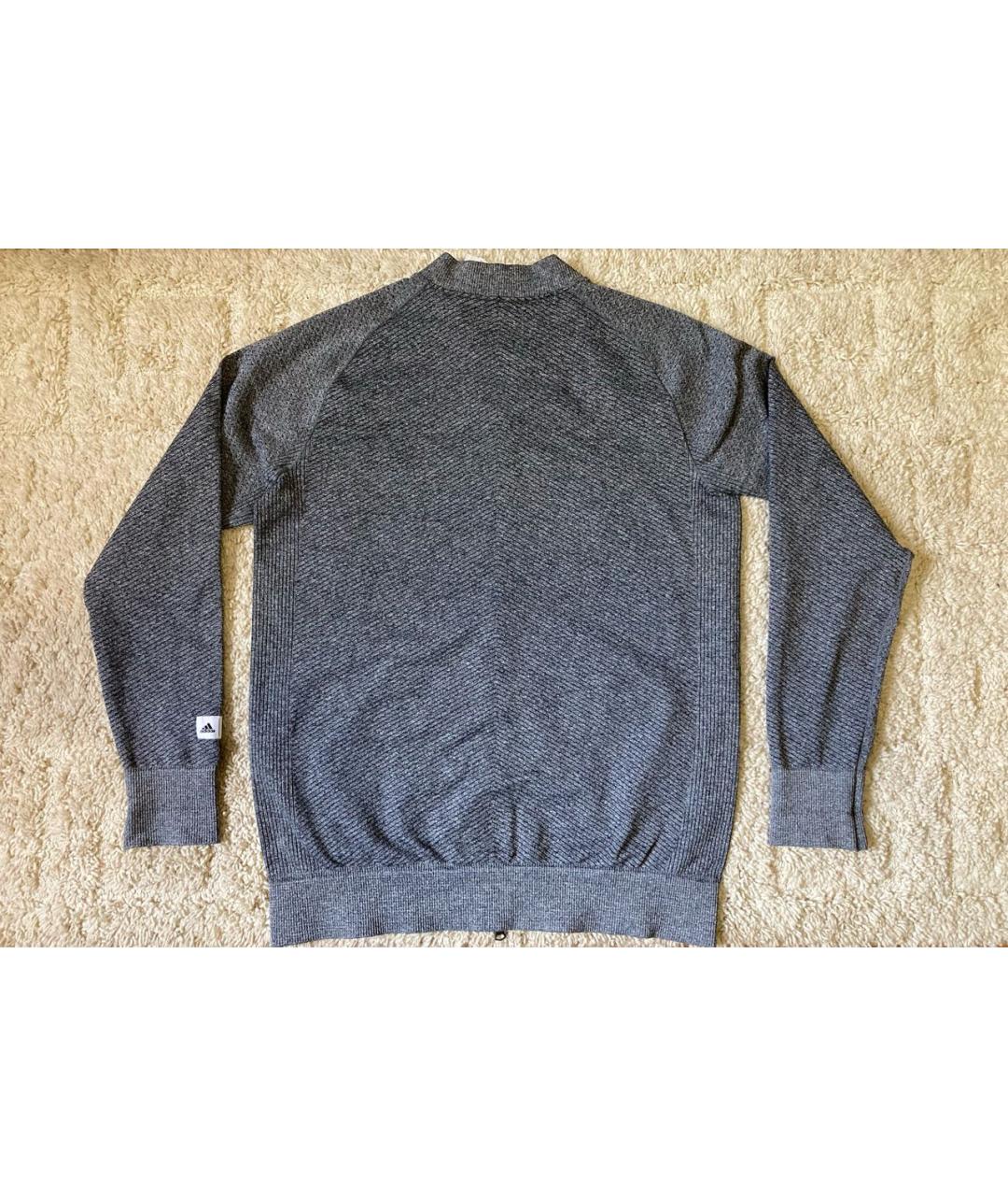 ADIDAS Серая синтетическая спортивная куртка, фото 2
