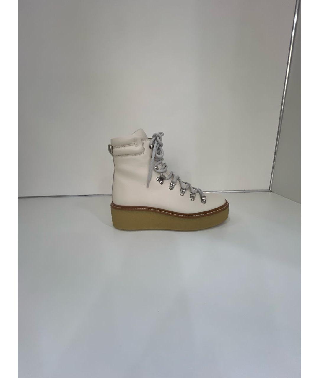 HERMES Белые кожаные ботинки, фото 7
