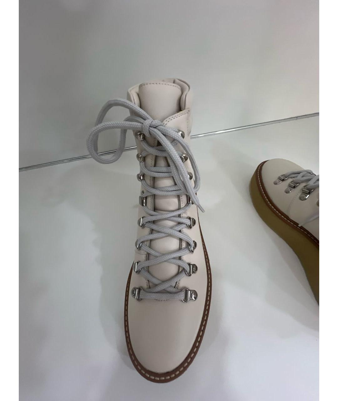 HERMES Белые кожаные ботинки, фото 5