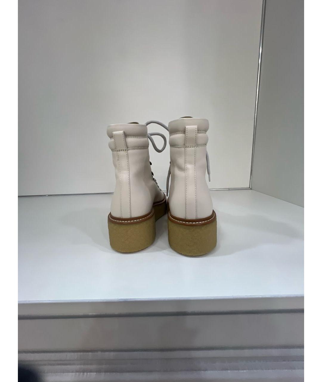 HERMES Белые кожаные ботинки, фото 4