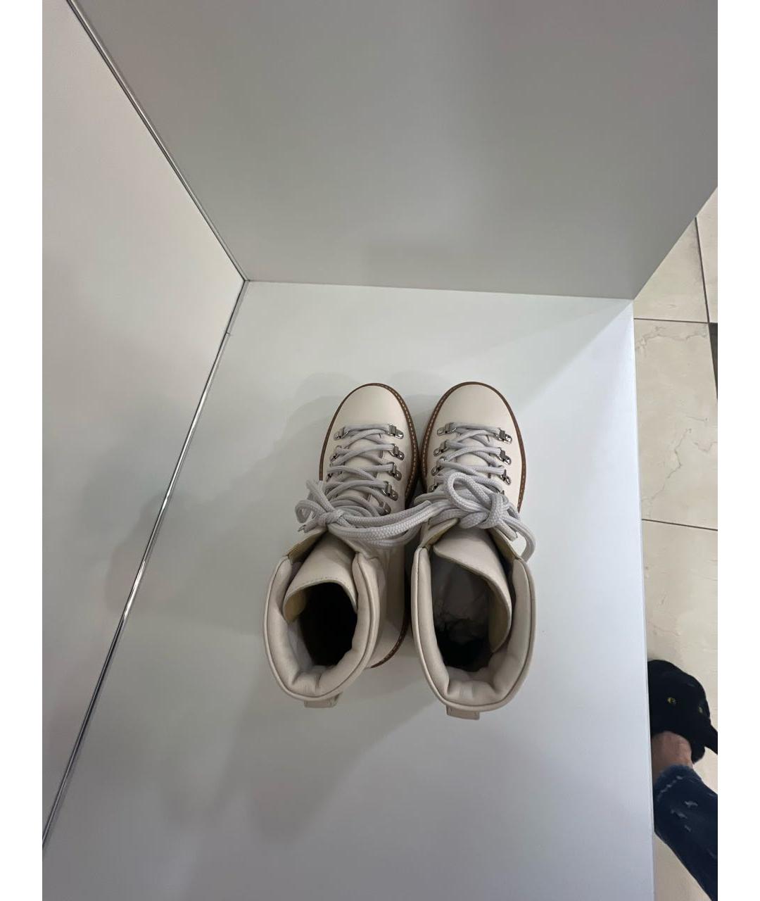 HERMES Белые кожаные ботинки, фото 3