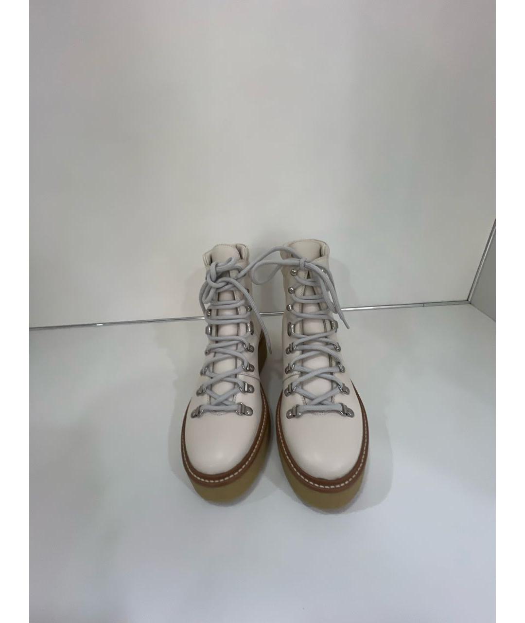 HERMES Белые кожаные ботинки, фото 2