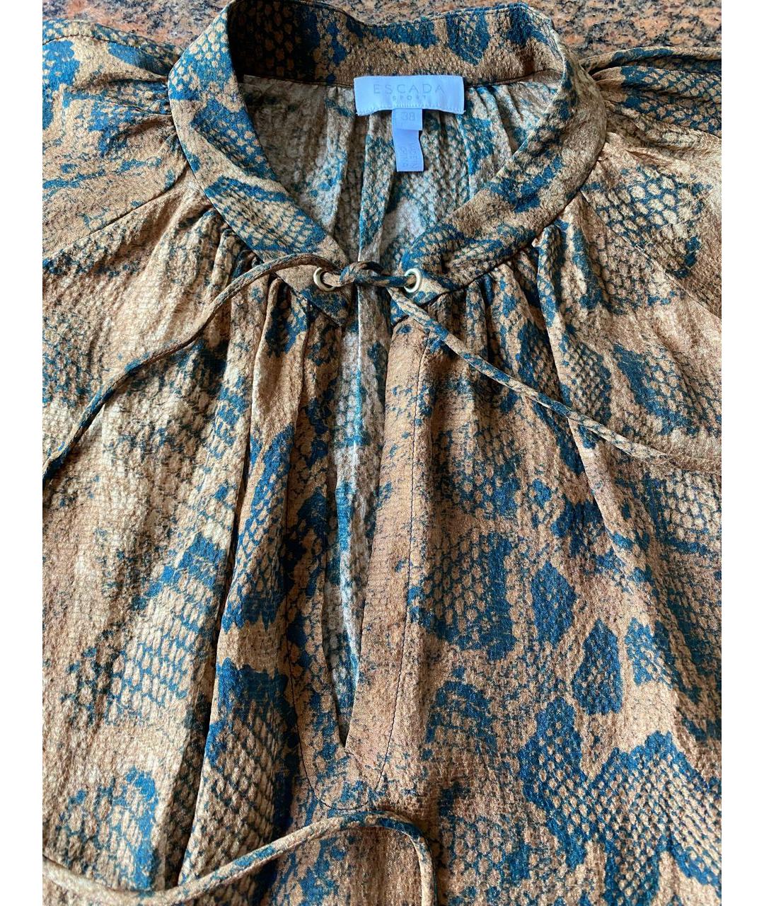 ESCADA Коричневая шелковая блузы, фото 3