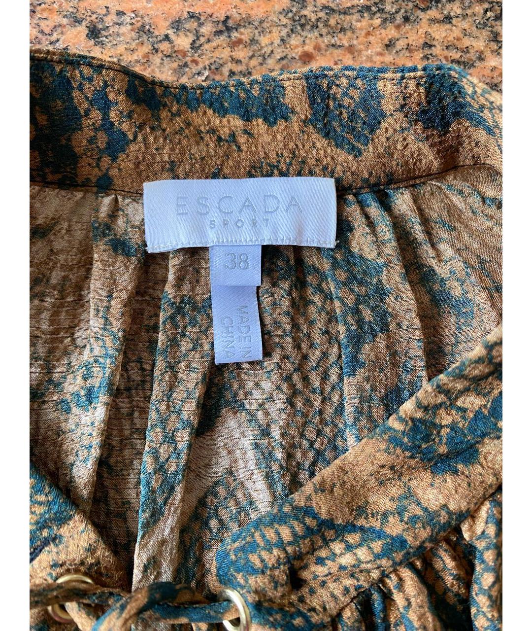 ESCADA Коричневая шелковая блузы, фото 5