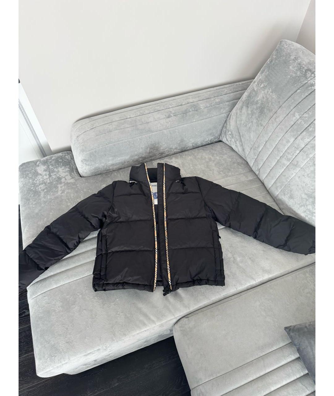 BURBERRY Черный полиэстеровый пуховик, фото 5