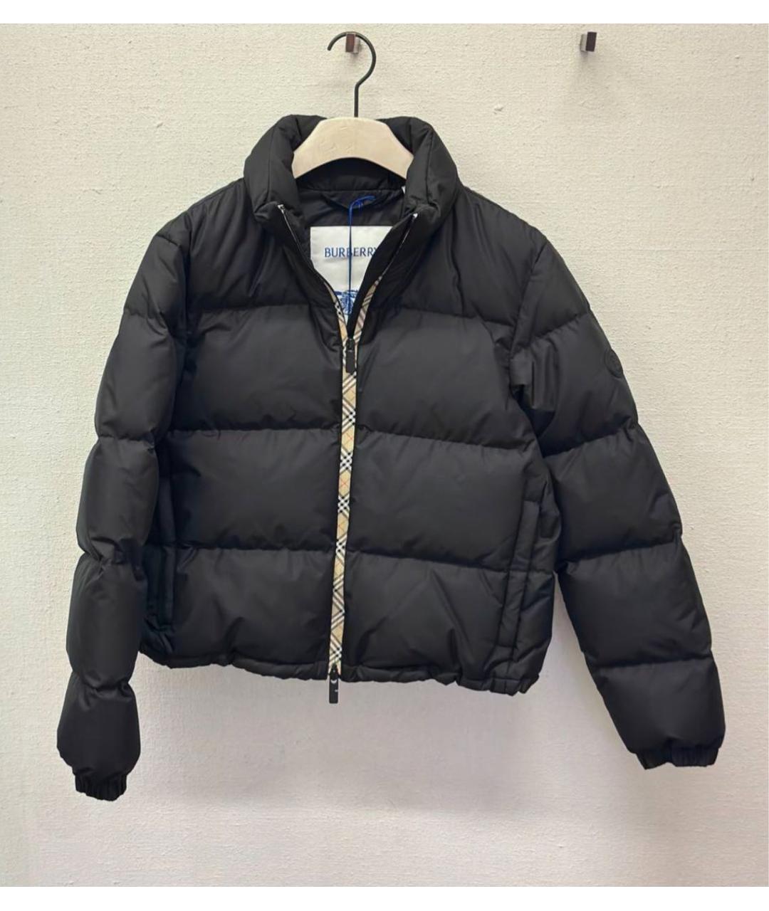 BURBERRY Черный полиэстеровый пуховик, фото 6