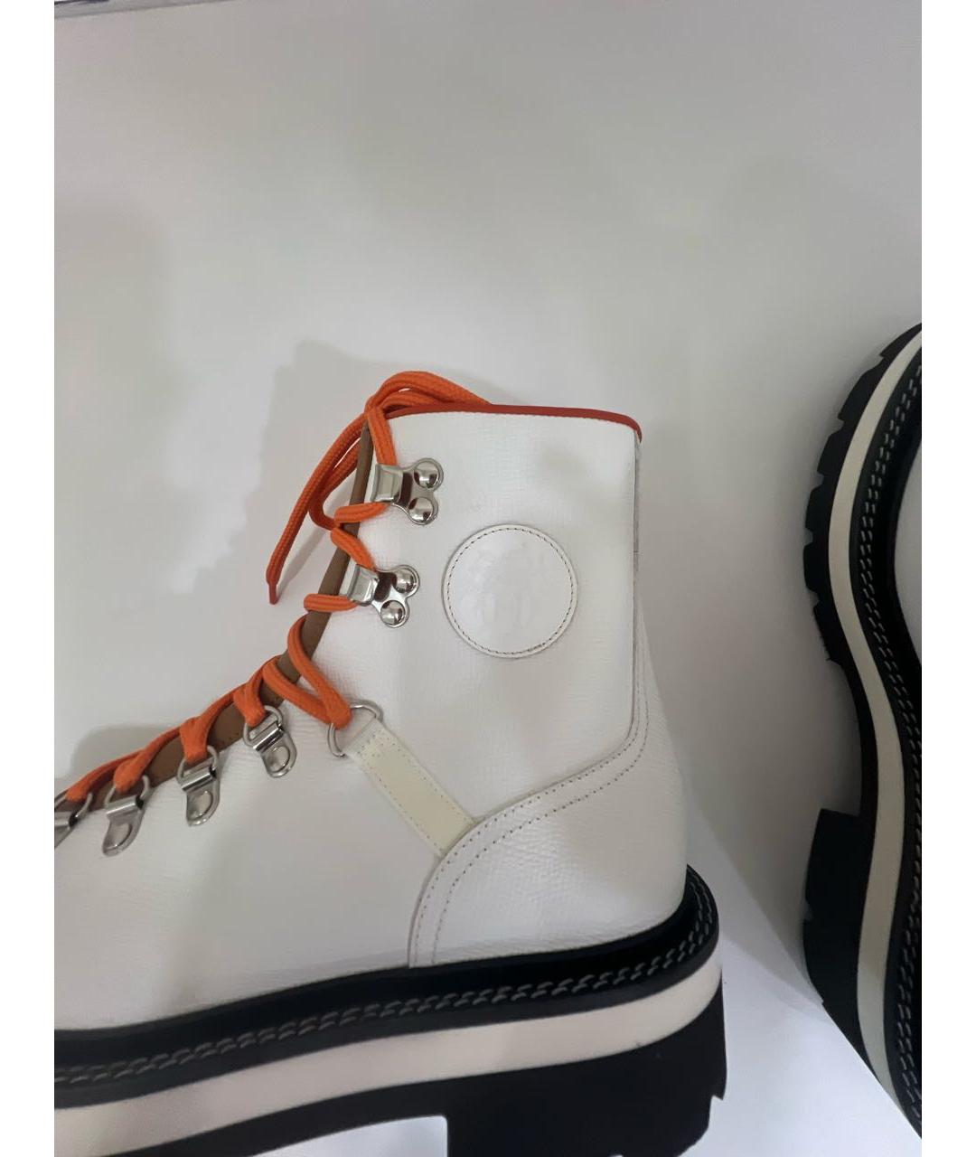 HERMES Белые кожаные ботинки, фото 5