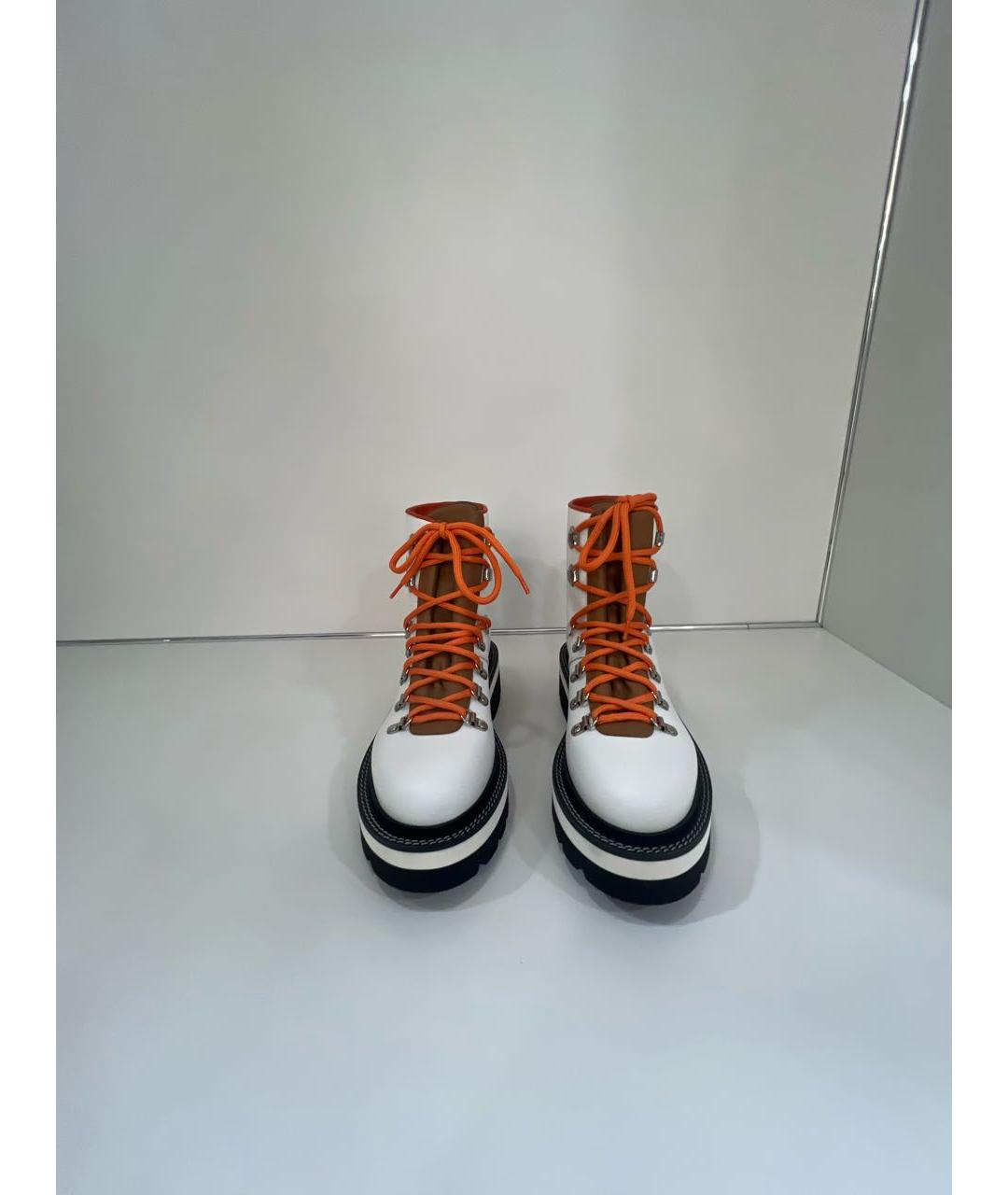 HERMES Белые кожаные ботинки, фото 2