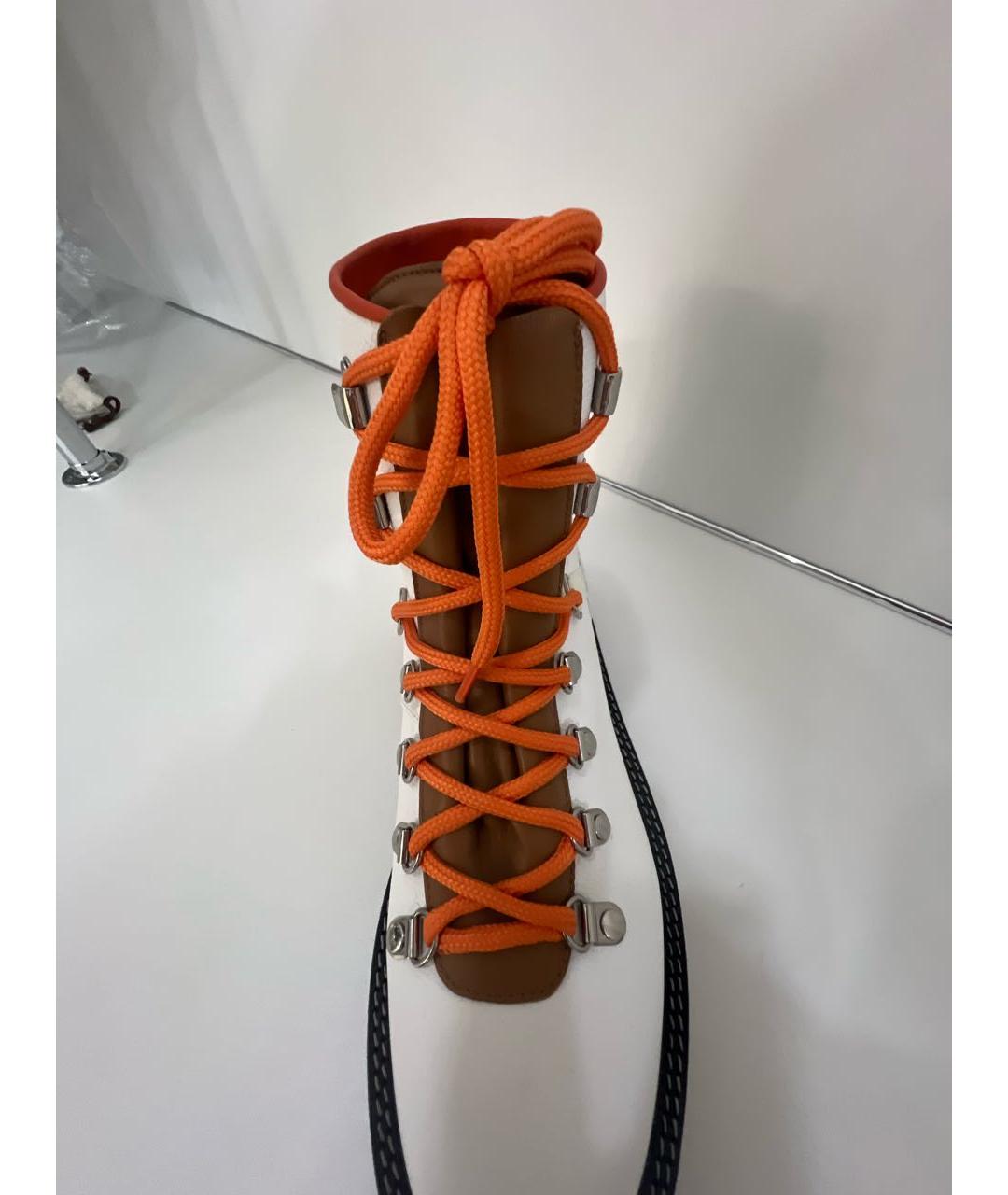 HERMES Белые кожаные ботинки, фото 6