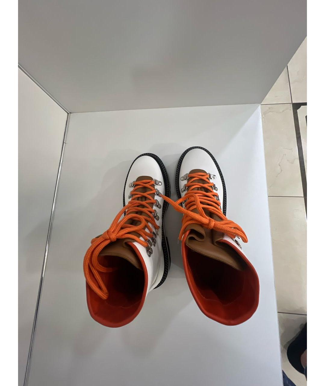 HERMES Белые кожаные ботинки, фото 3