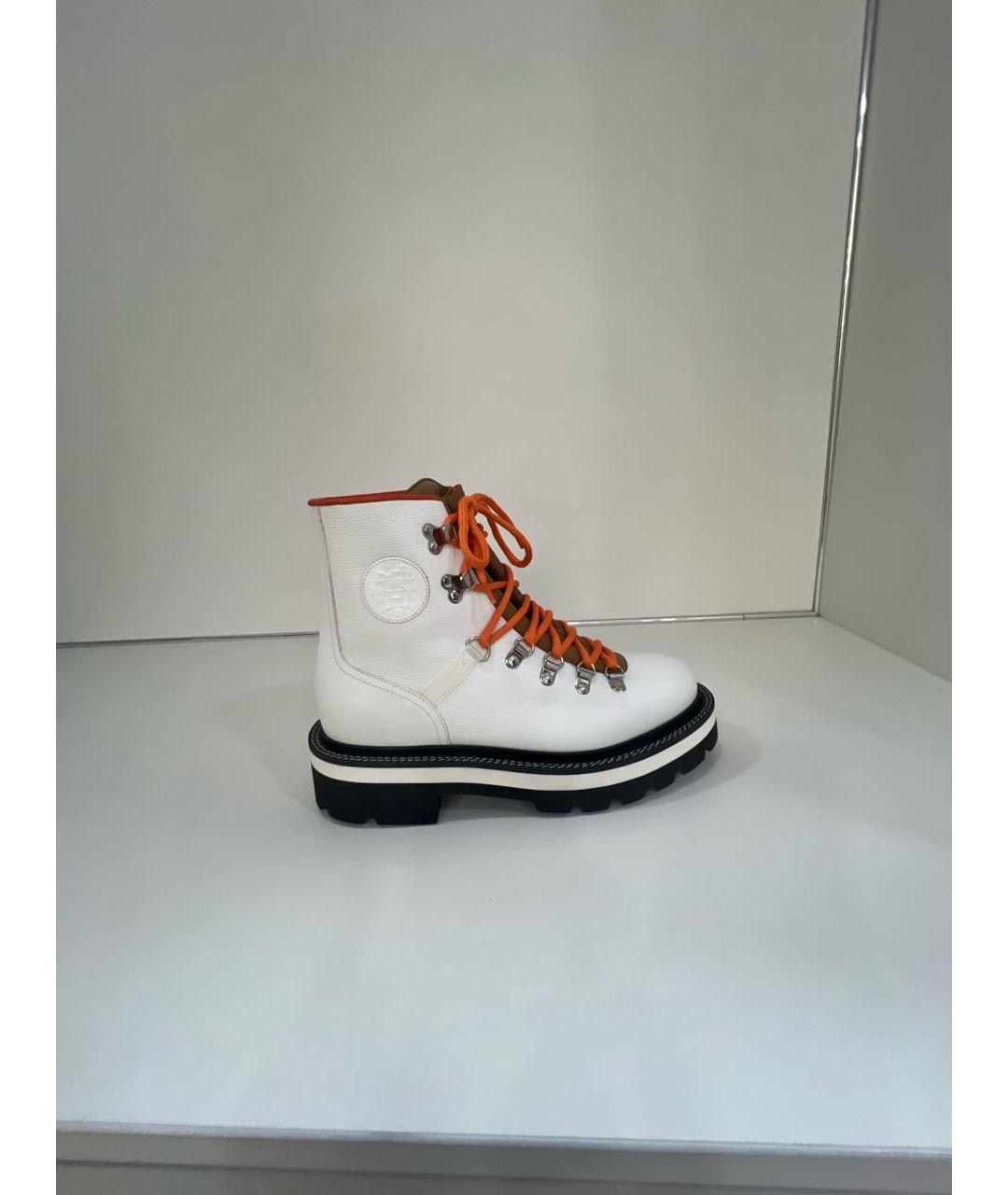HERMES Белые кожаные ботинки, фото 8