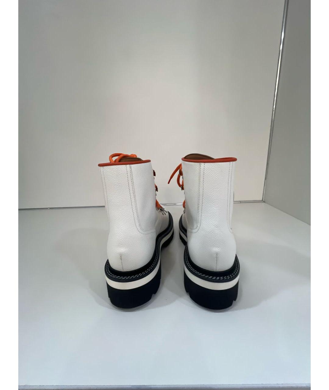 HERMES Белые кожаные ботинки, фото 4