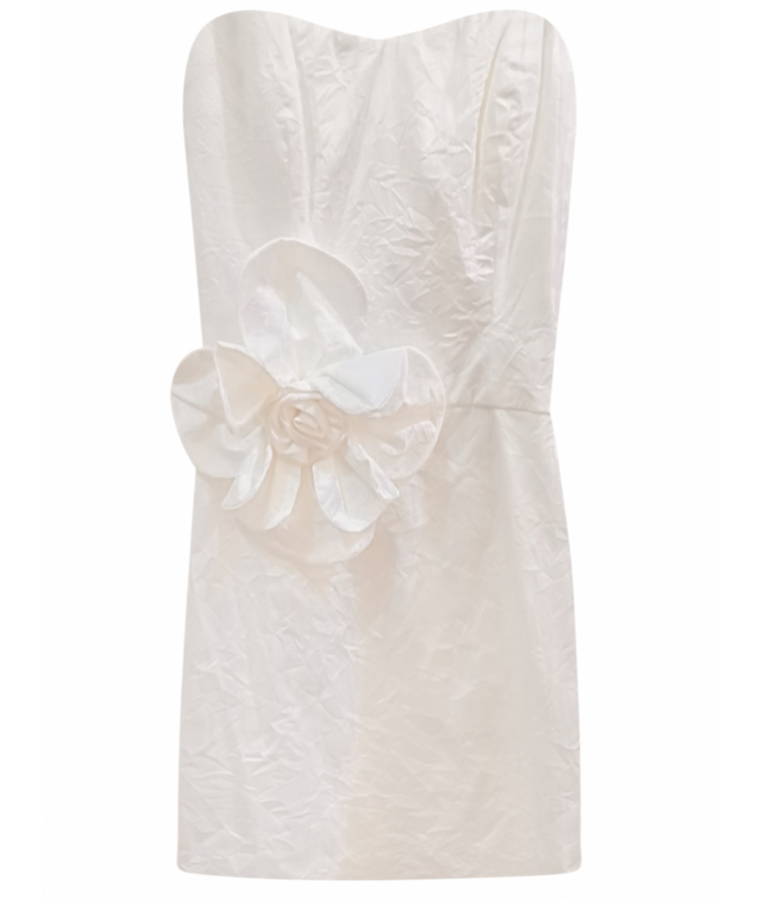 BADGLEY MISCHKA Белое шелковое коктейльное платье, фото 1