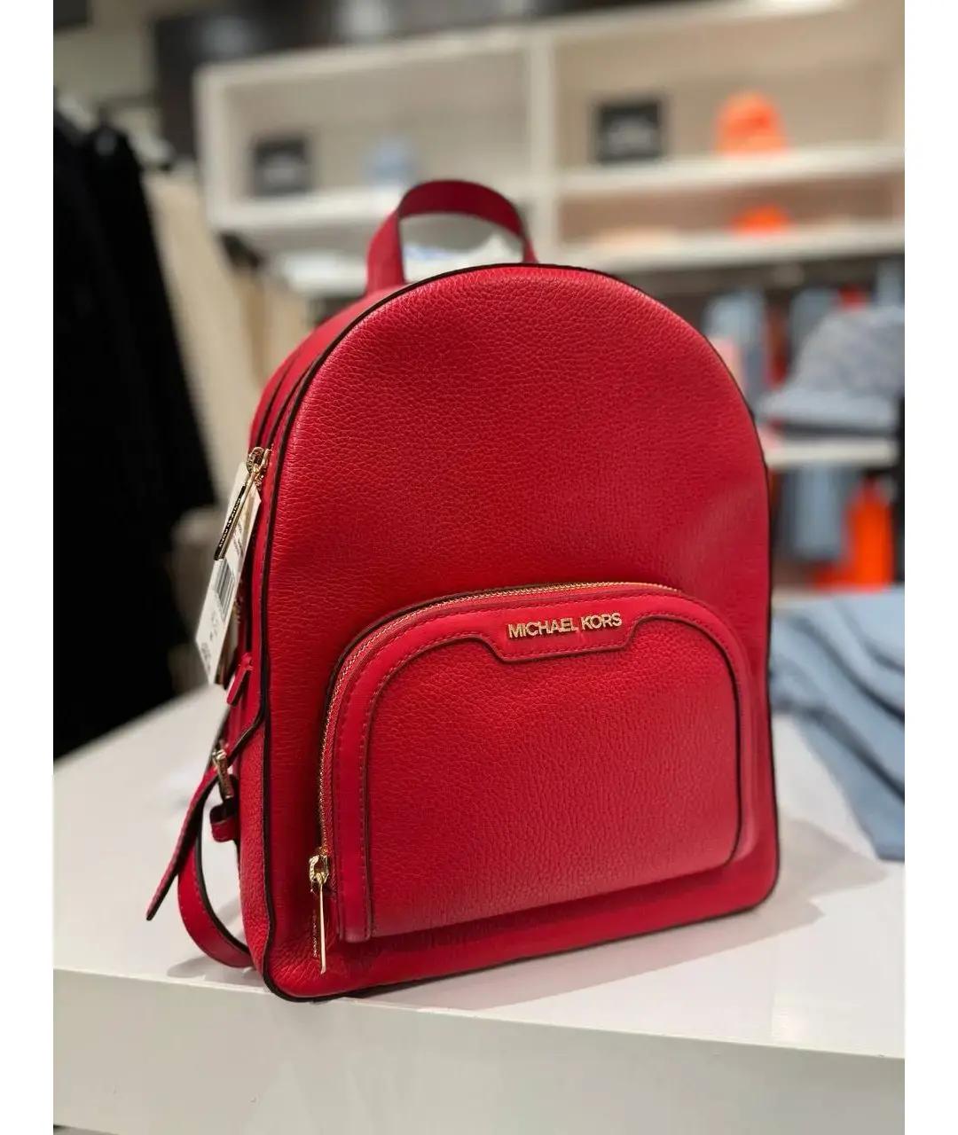 MICHAEL KORS Красный кожаный рюкзак, фото 5