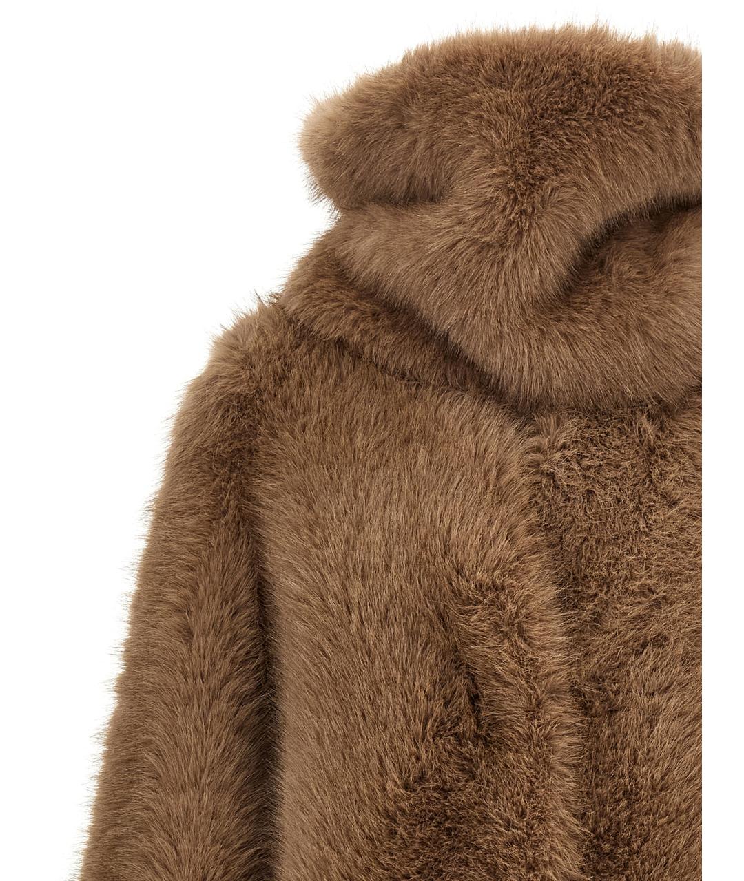 B&B COUTURE Коричневая полиэстеровая шуба, фото 4