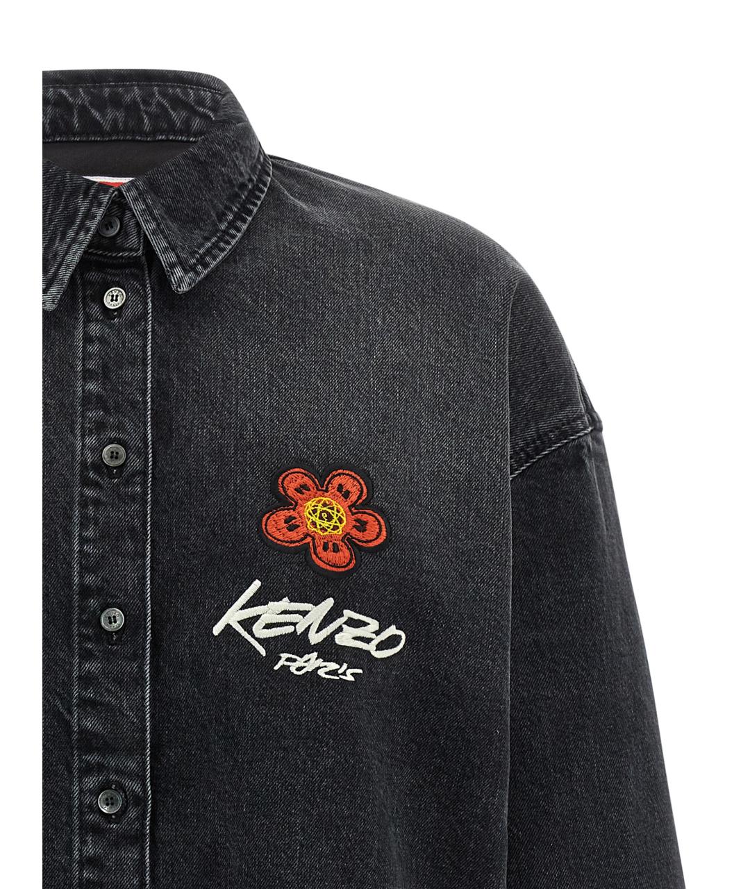 KENZO Черная хлопковая рубашка, фото 3