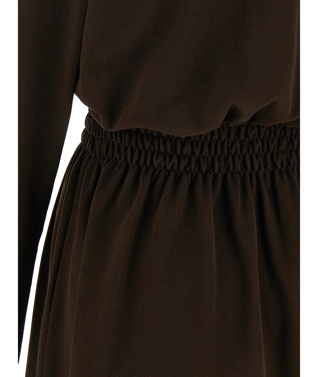 MIU MIU Коричневое хлопковое повседневное платье, фото 4