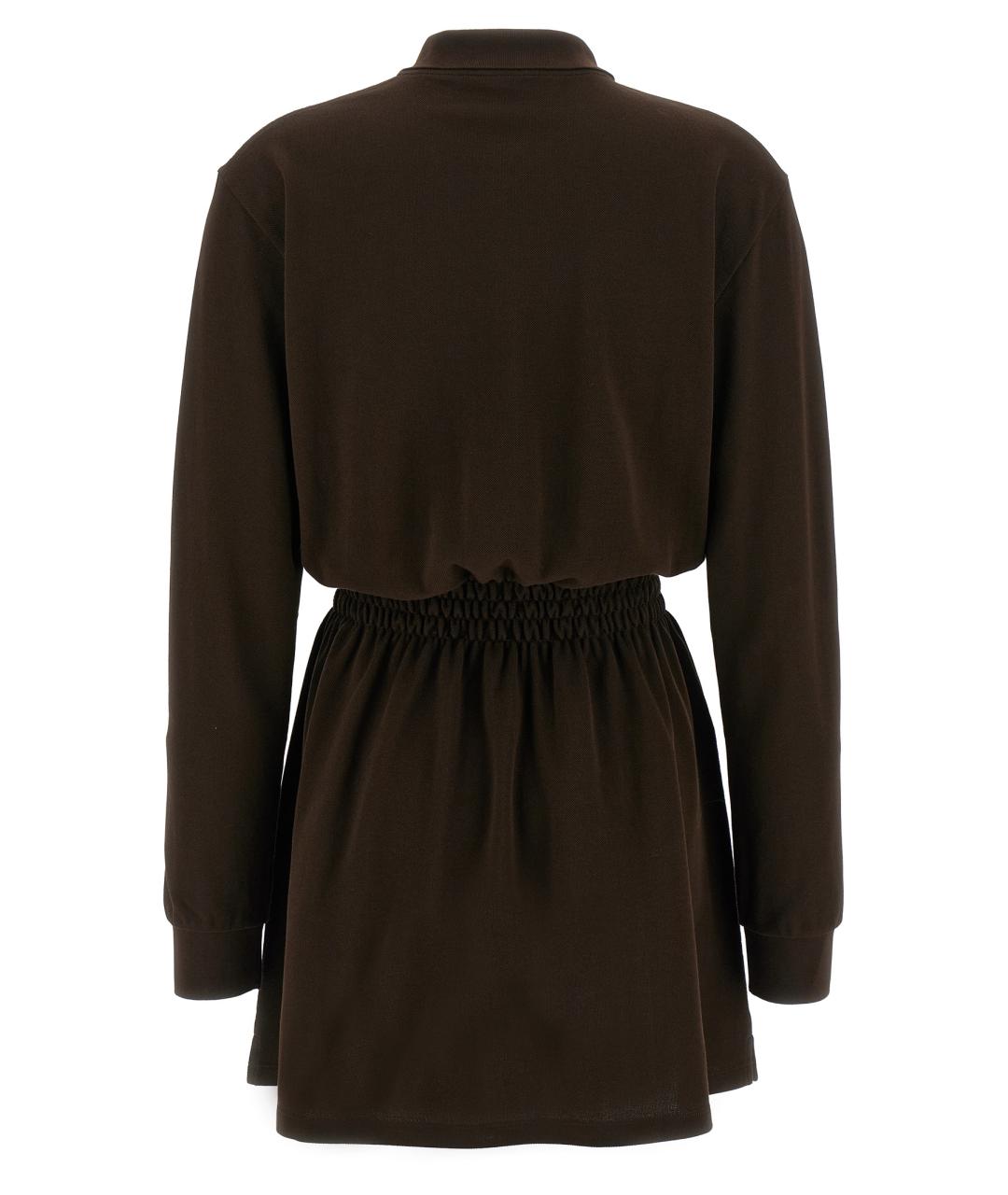 MIU MIU Коричневое хлопковое повседневное платье, фото 2