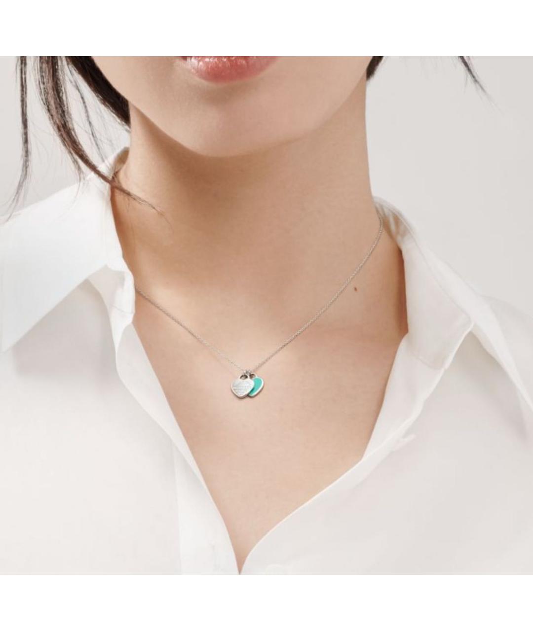 TIFFANY&CO Бирюзовая серебряная подвеска, фото 3