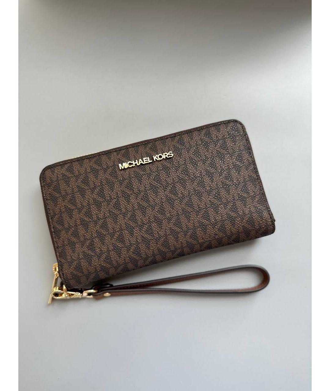 MICHAEL KORS Коричневый кожаный кошелек, фото 4