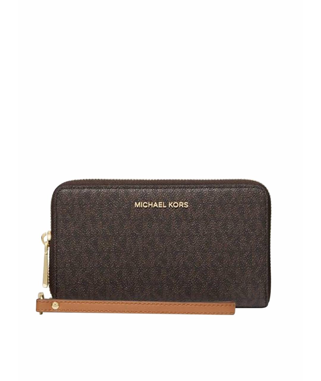 MICHAEL KORS Коричневый кожаный кошелек, фото 1