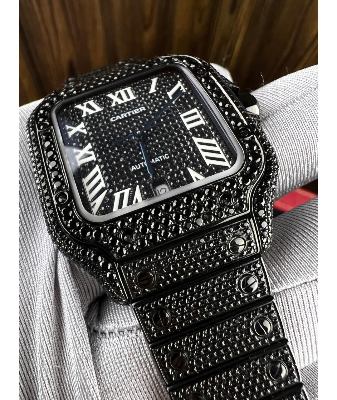 CARTIER Черные часы, фото 5