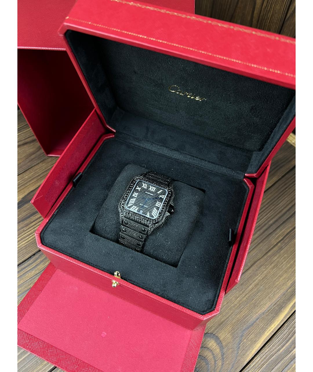 CARTIER Черные часы, фото 2
