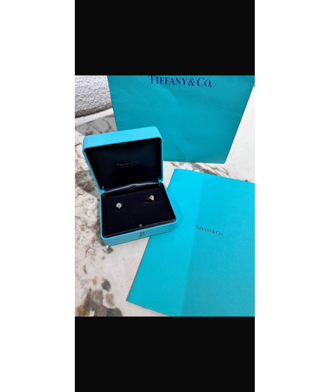 TIFFANY&CO Серебряные платиновые серьги, фото 2