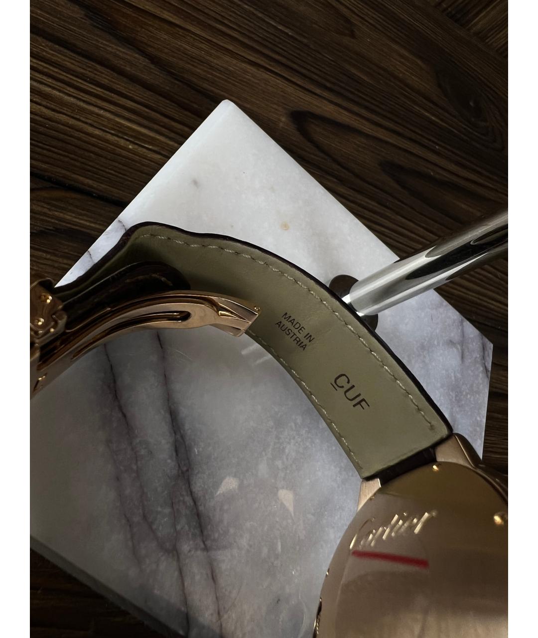CARTIER Белые часы из розового золота, фото 5