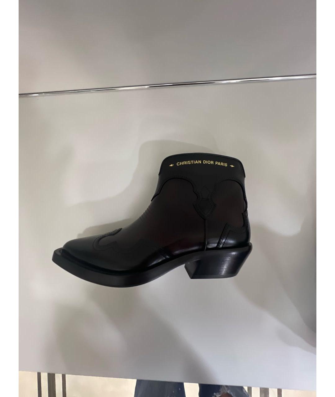 CHRISTIAN DIOR Бордовые кожаные полусапоги, фото 5