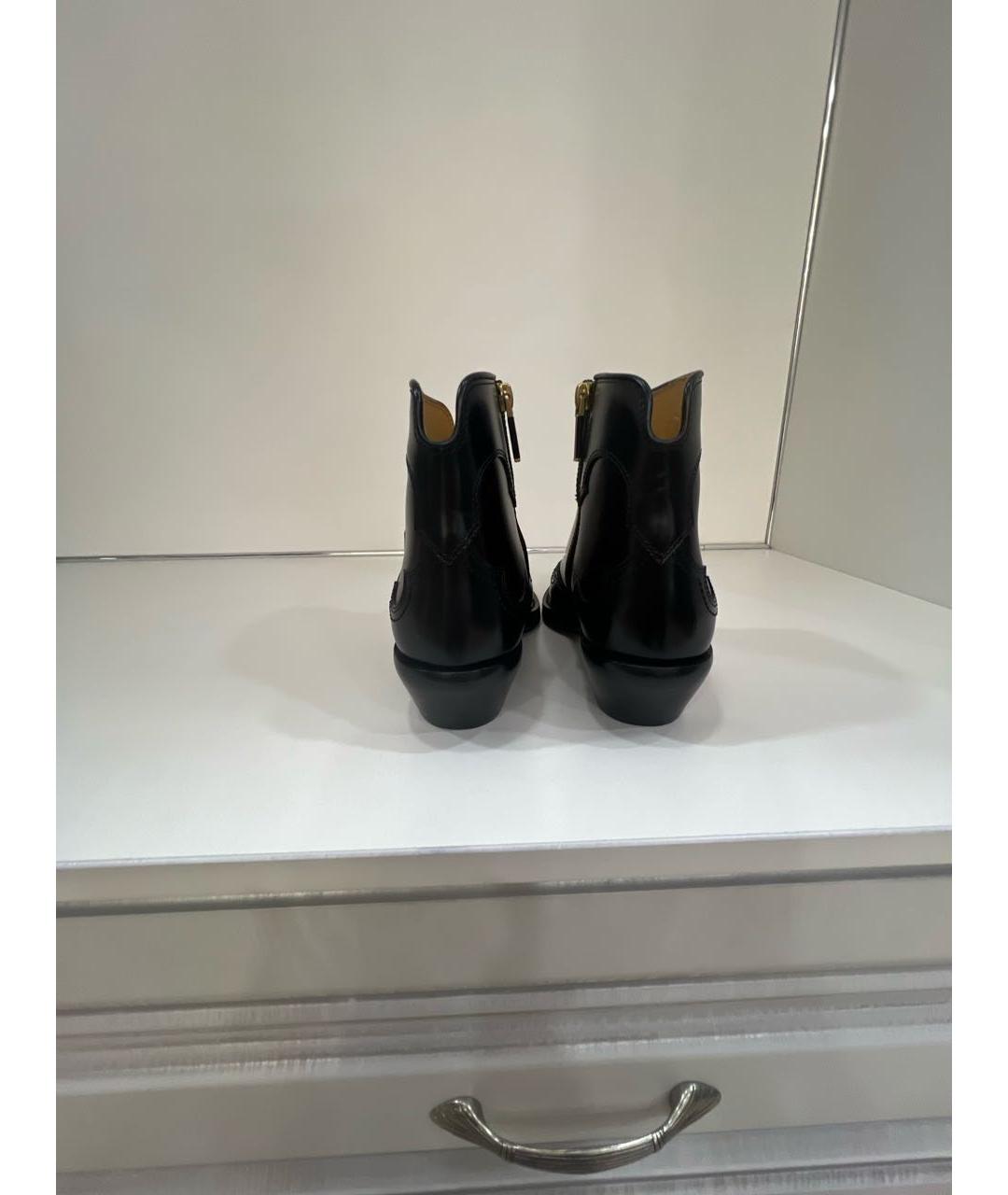 CHRISTIAN DIOR Бордовые кожаные полусапоги, фото 4
