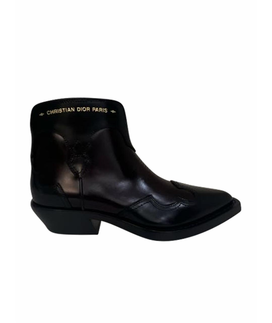 CHRISTIAN DIOR Бордовые кожаные полусапоги, фото 1