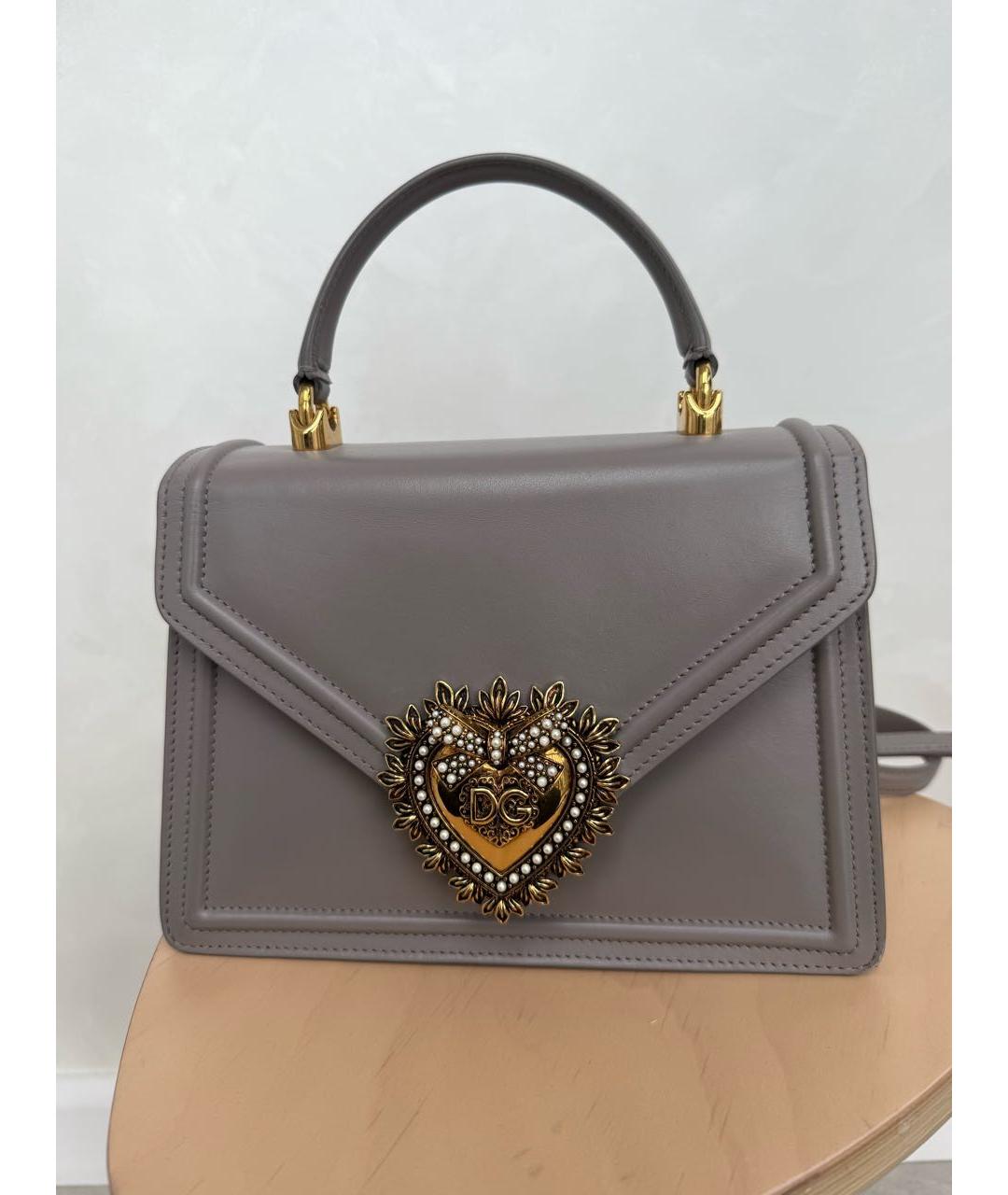 DOLCE&GABBANA Коричневая кожаная сумка с короткими ручками, фото 9