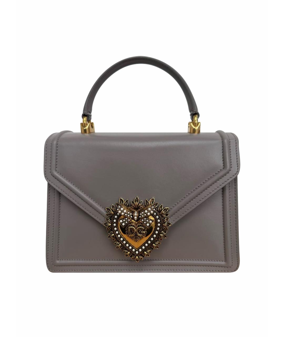 DOLCE&GABBANA Коричневая кожаная сумка с короткими ручками, фото 1