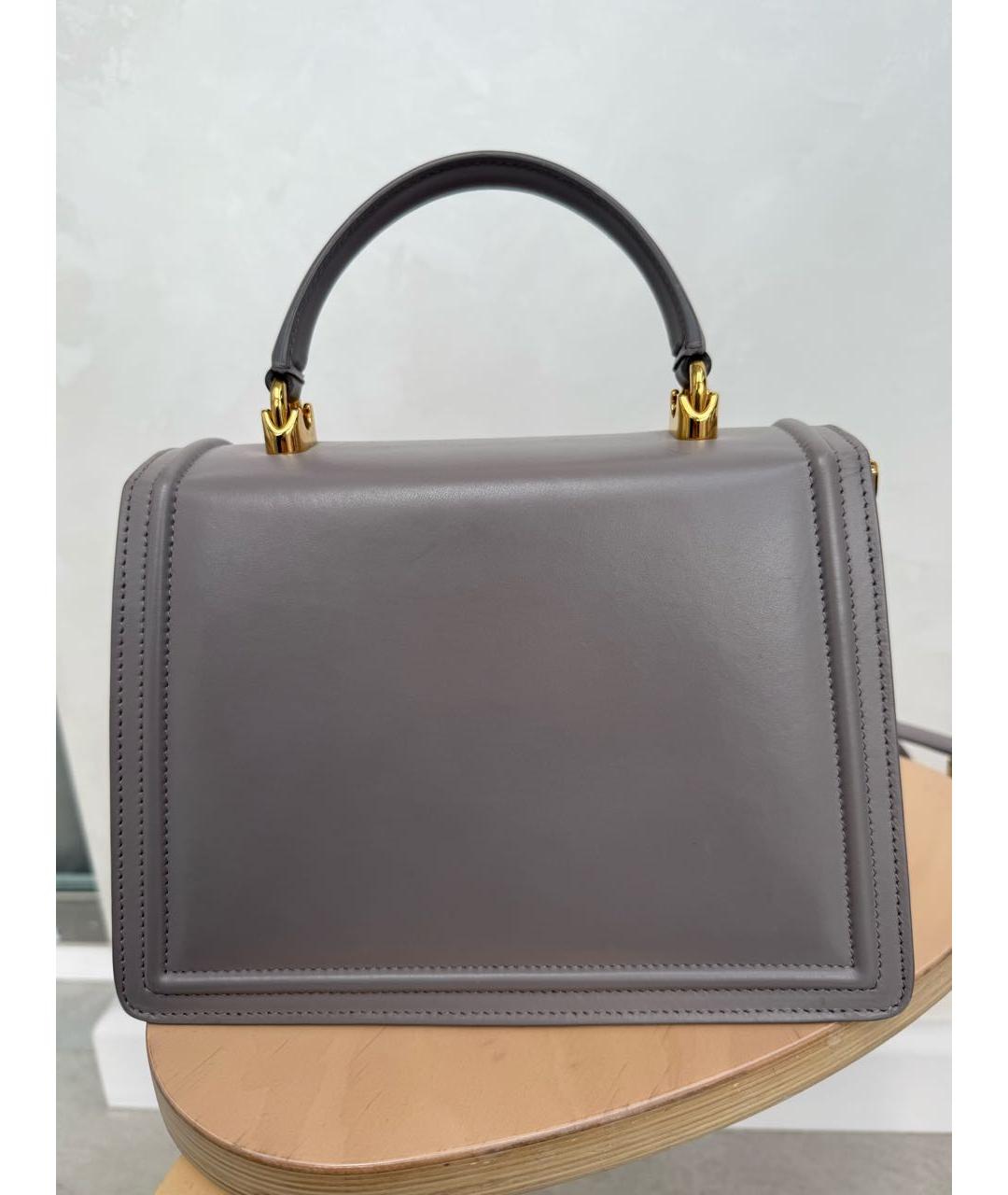 DOLCE&GABBANA Коричневая кожаная сумка с короткими ручками, фото 3