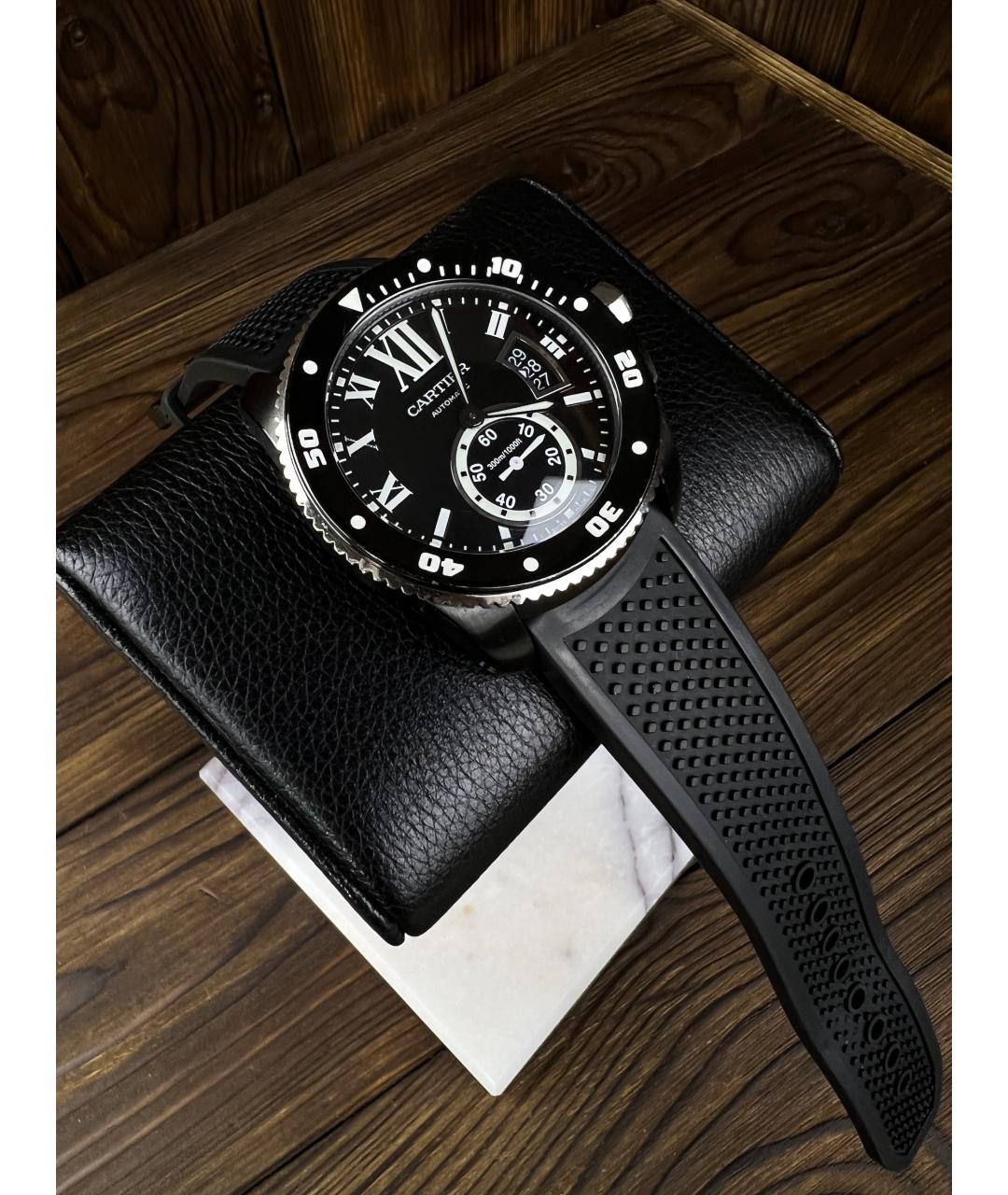 CARTIER Черные часы, фото 2