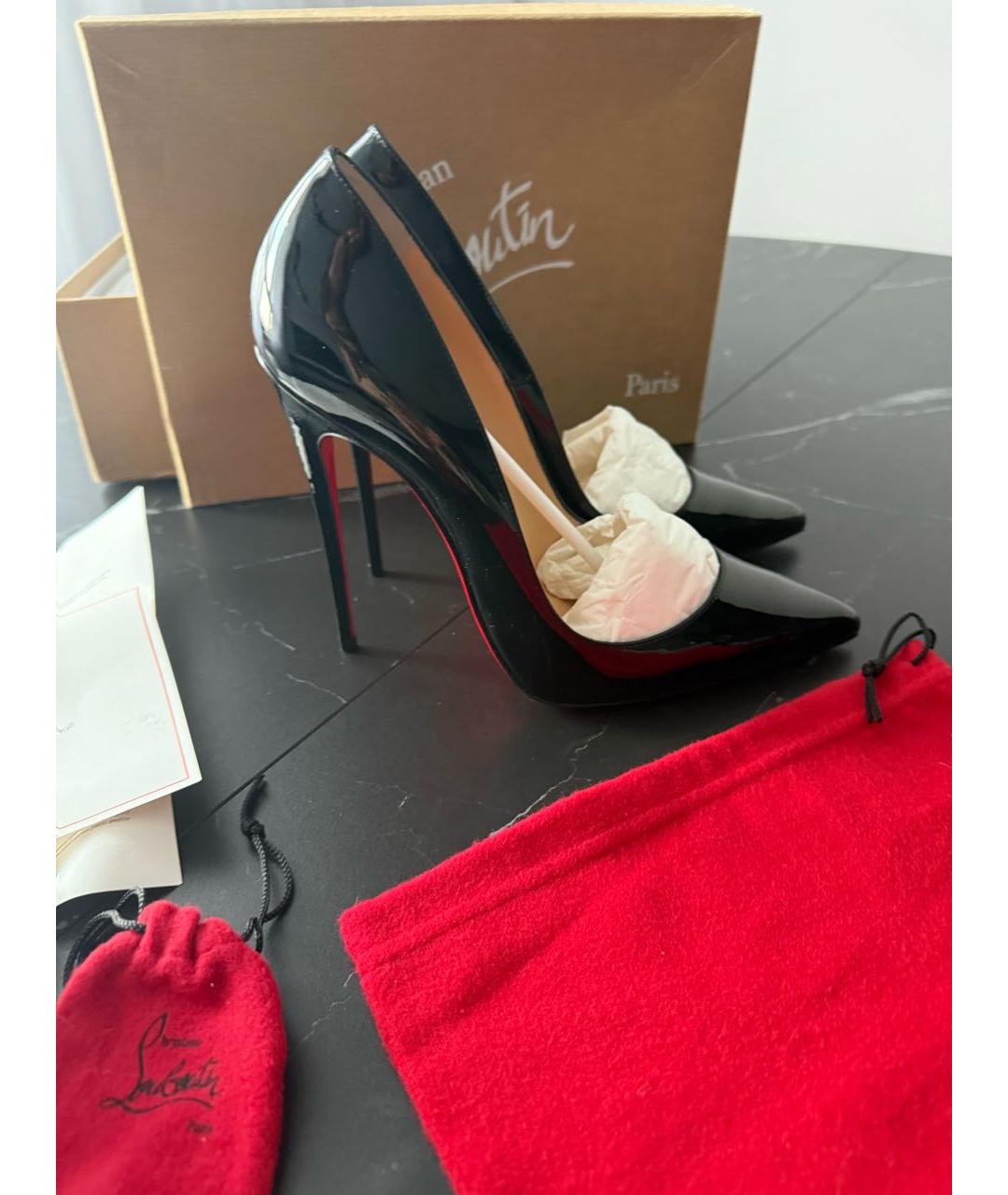CHRISTIAN LOUBOUTIN Черные туфли из лакированной кожи, фото 8