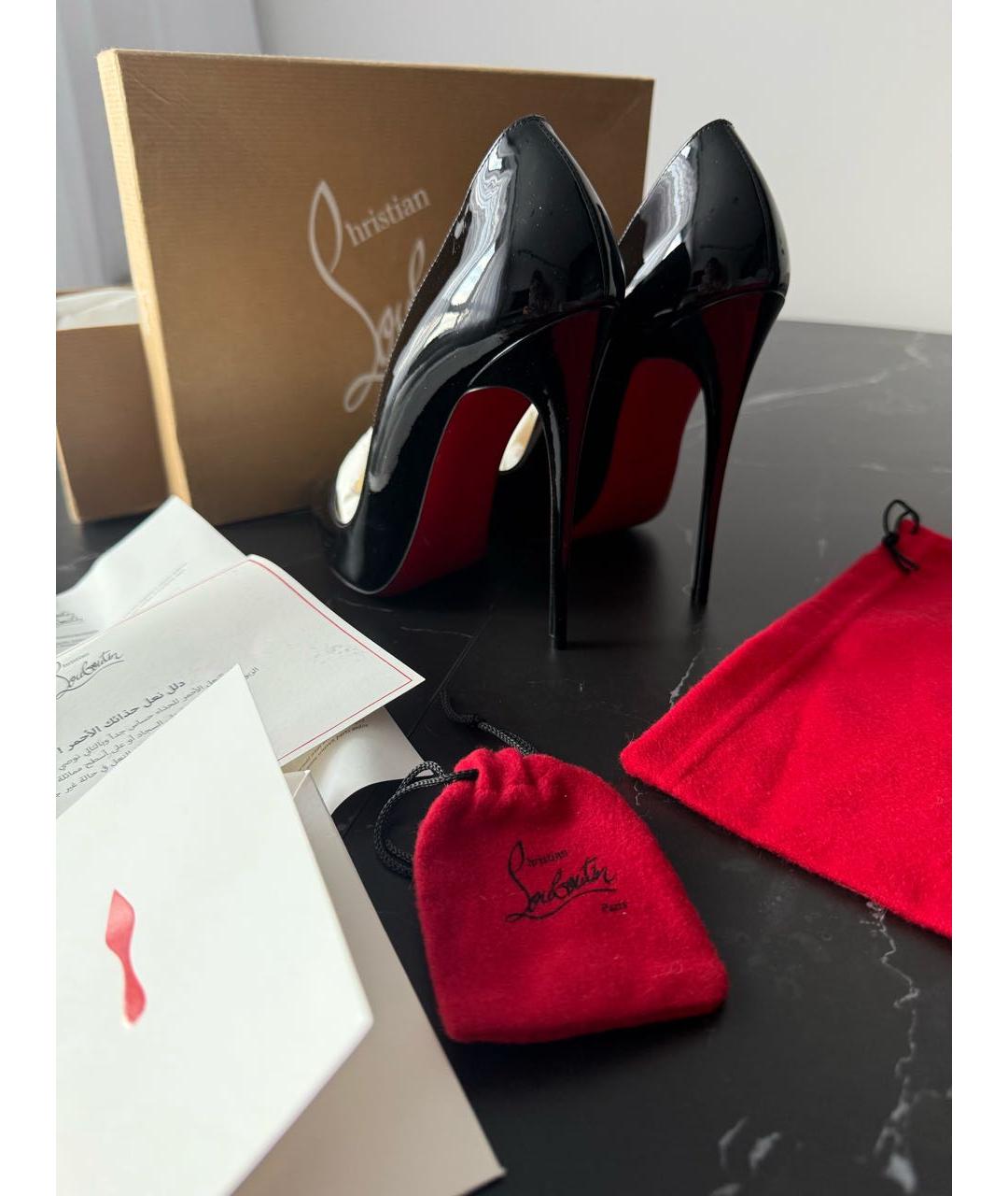 CHRISTIAN LOUBOUTIN Черные туфли из лакированной кожи, фото 3