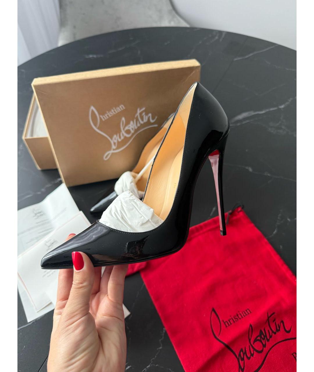 CHRISTIAN LOUBOUTIN Черные туфли из лакированной кожи, фото 6