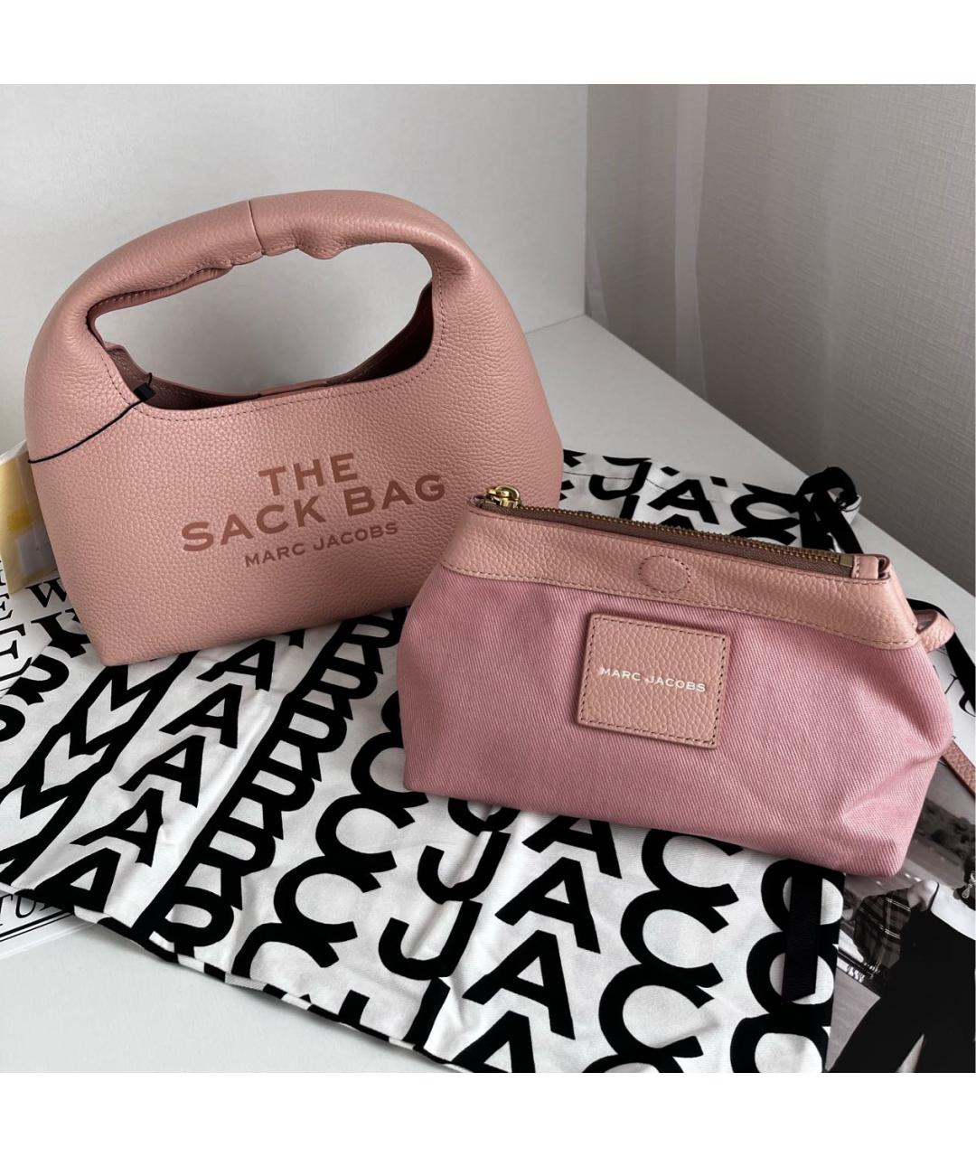 MARC JACOBS Розовая кожаная сумка с короткими ручками, фото 6