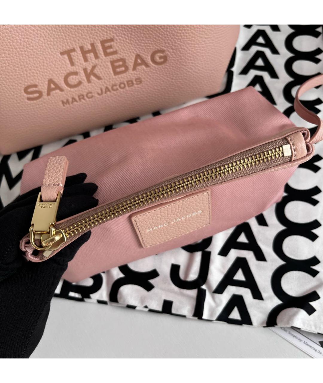 MARC JACOBS Розовая кожаная сумка с короткими ручками, фото 5