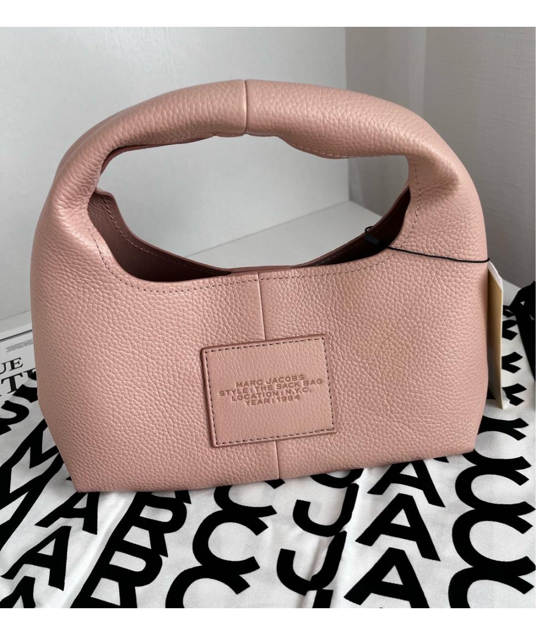 MARC JACOBS Розовая кожаная сумка с короткими ручками, фото 3
