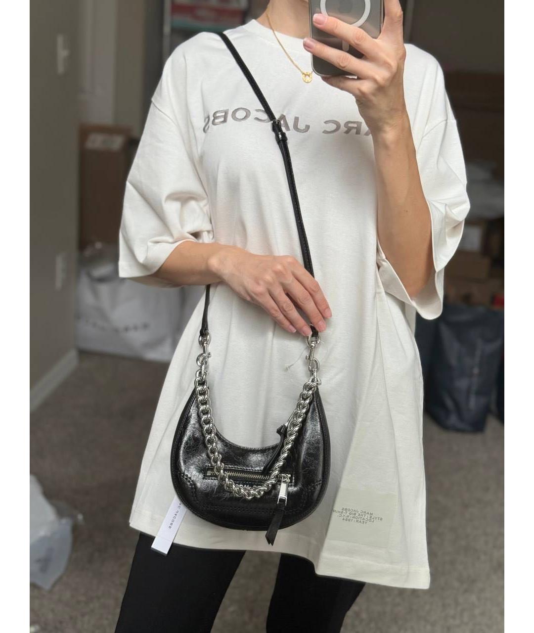 MARC JACOBS Черная кожаная сумка через плечо, фото 8