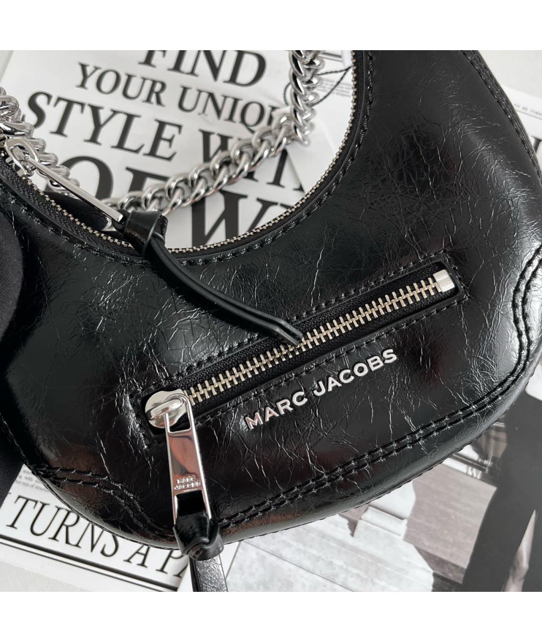 MARC JACOBS Черная кожаная сумка через плечо, фото 5