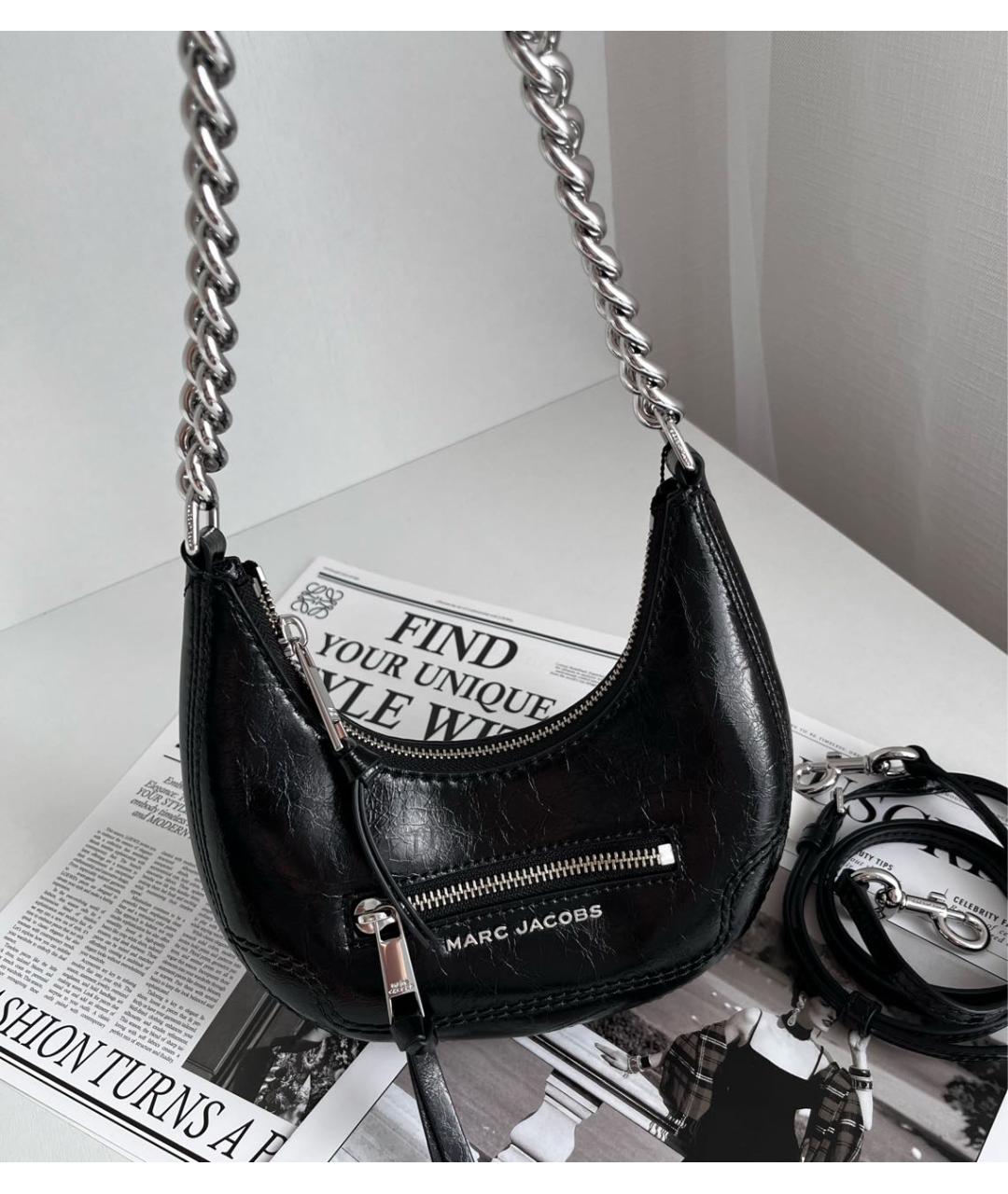 MARC JACOBS Черная кожаная сумка через плечо, фото 7