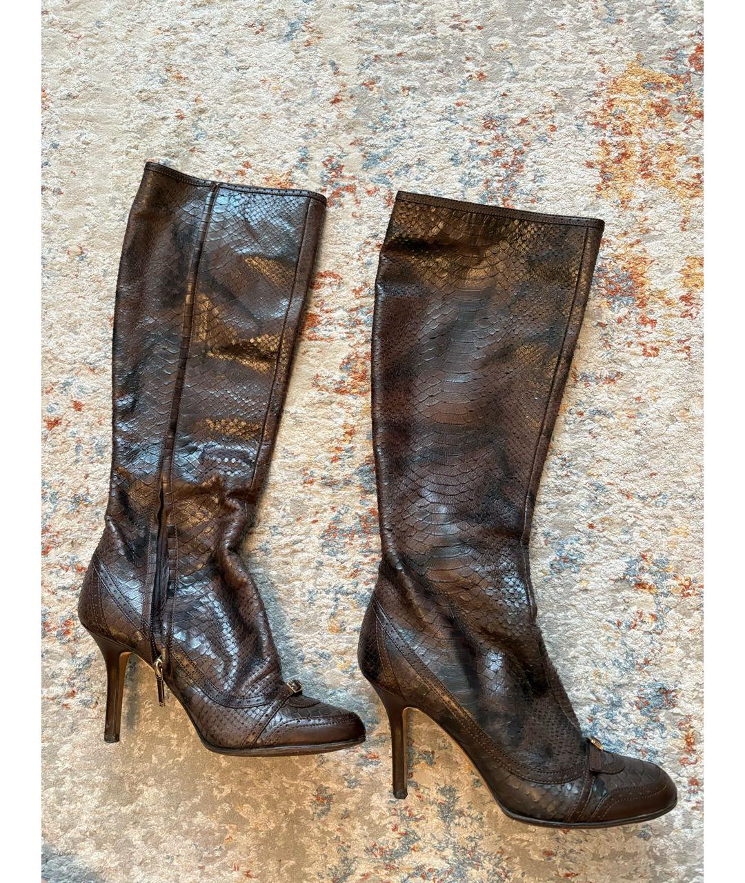 CHRISTIAN DIOR Коричневые сапоги из экзотической кожи, фото 4