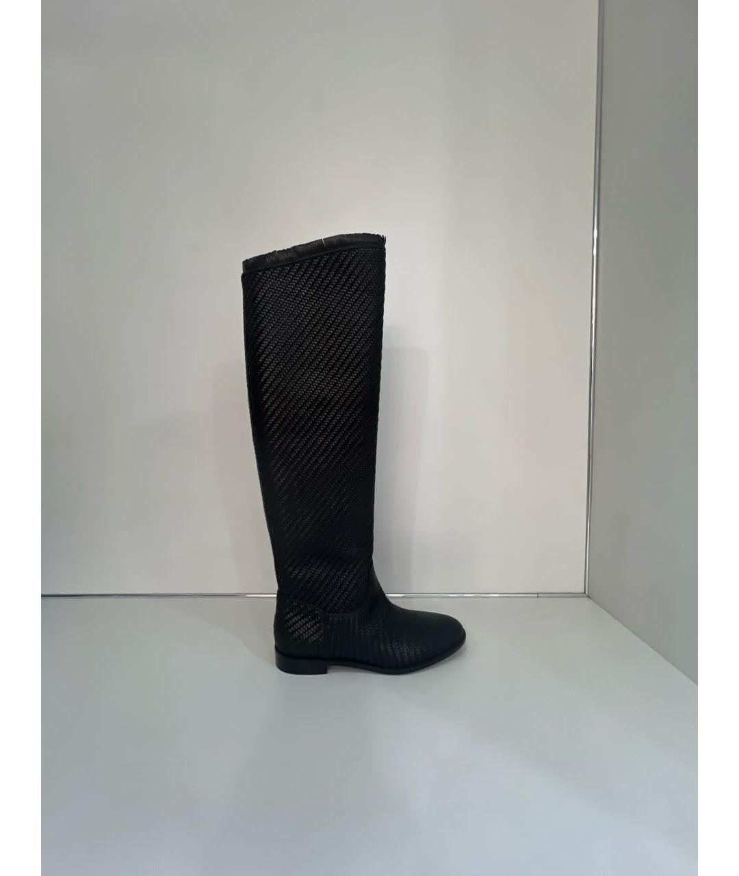 CHRISTIAN DIOR Черные кожаные сапоги, фото 8