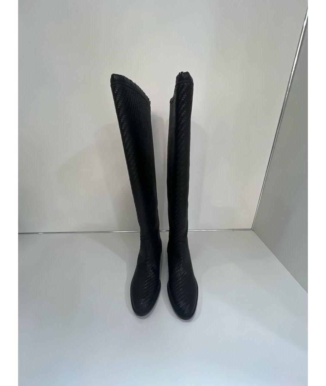 CHRISTIAN DIOR Черные кожаные сапоги, фото 2