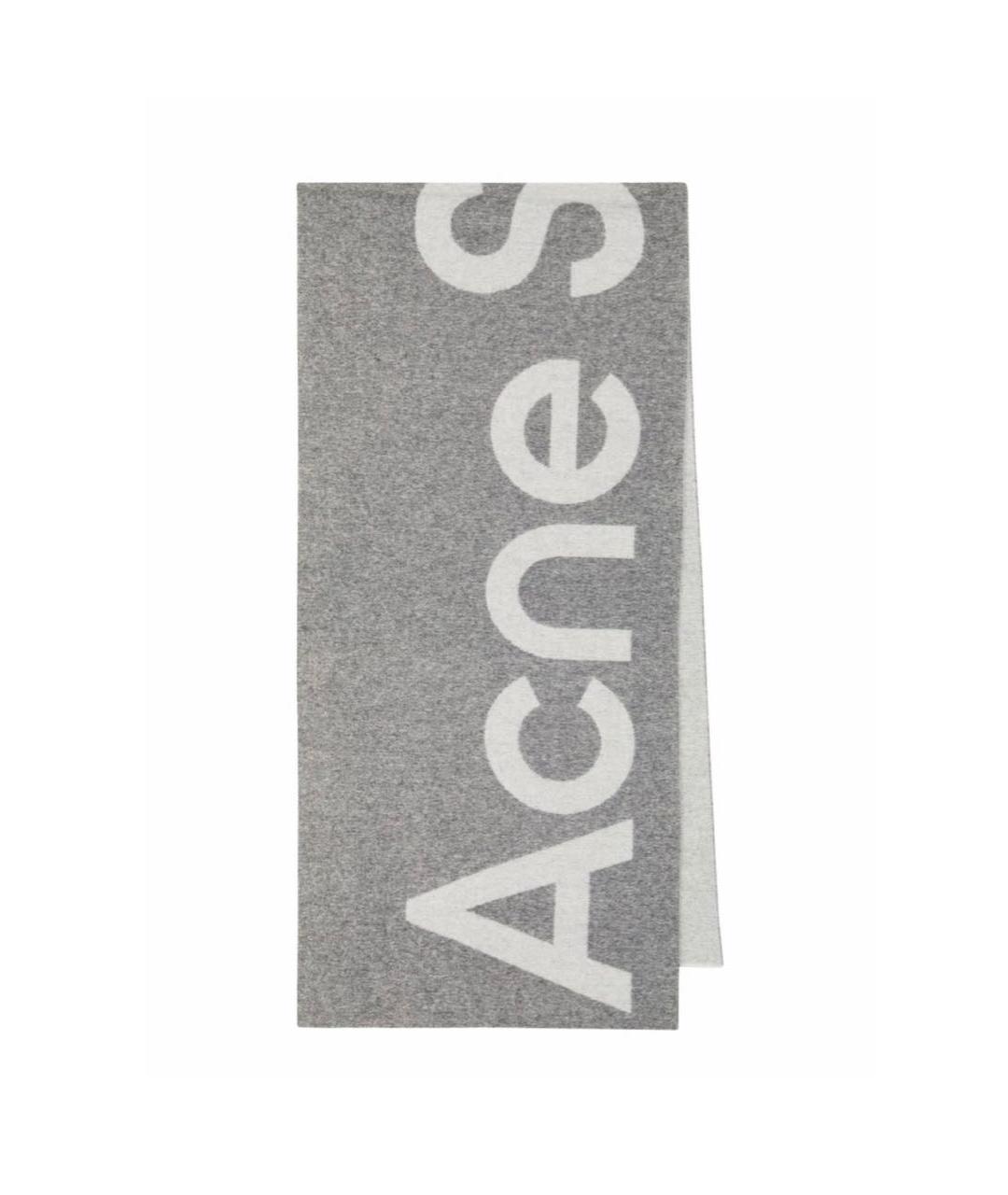 ACNE STUDIOS Серый шерстяной шарф, фото 6