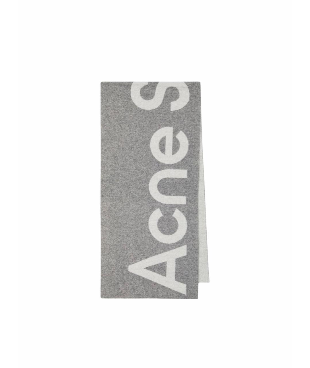 ACNE STUDIOS Серый шерстяной шарф, фото 1